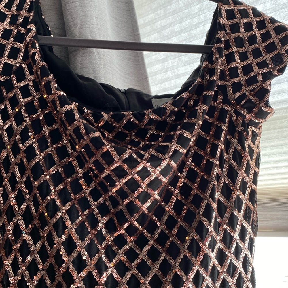 Rose gold sequins dress